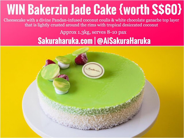 GIVEAWAY: Bakerzin's JADE Pandan White Choc Cheesecake! 3 winners, ends Mon 2 May 2016